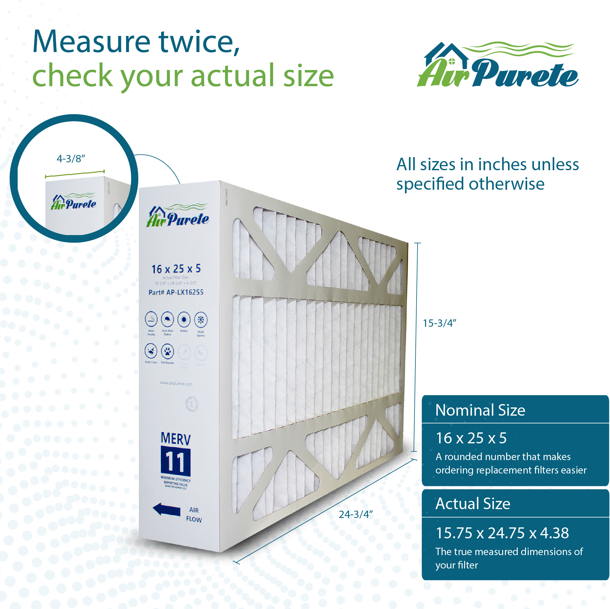 AP-LX16255 16x25x5 (15-3/4